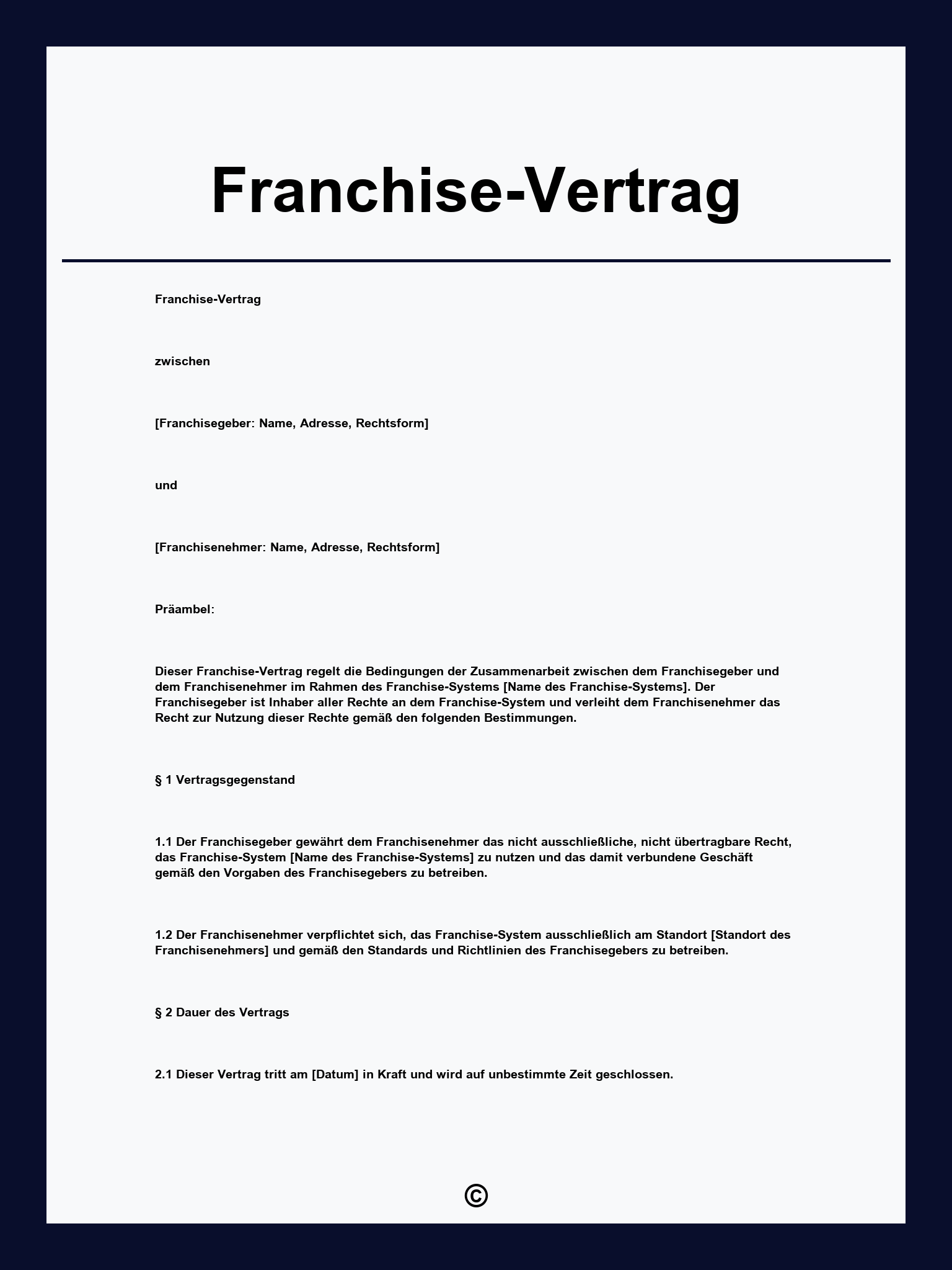 Franchise-Vertrag